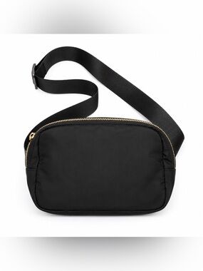Everyday Black Crossbody Bag - Minimal Nylon Design